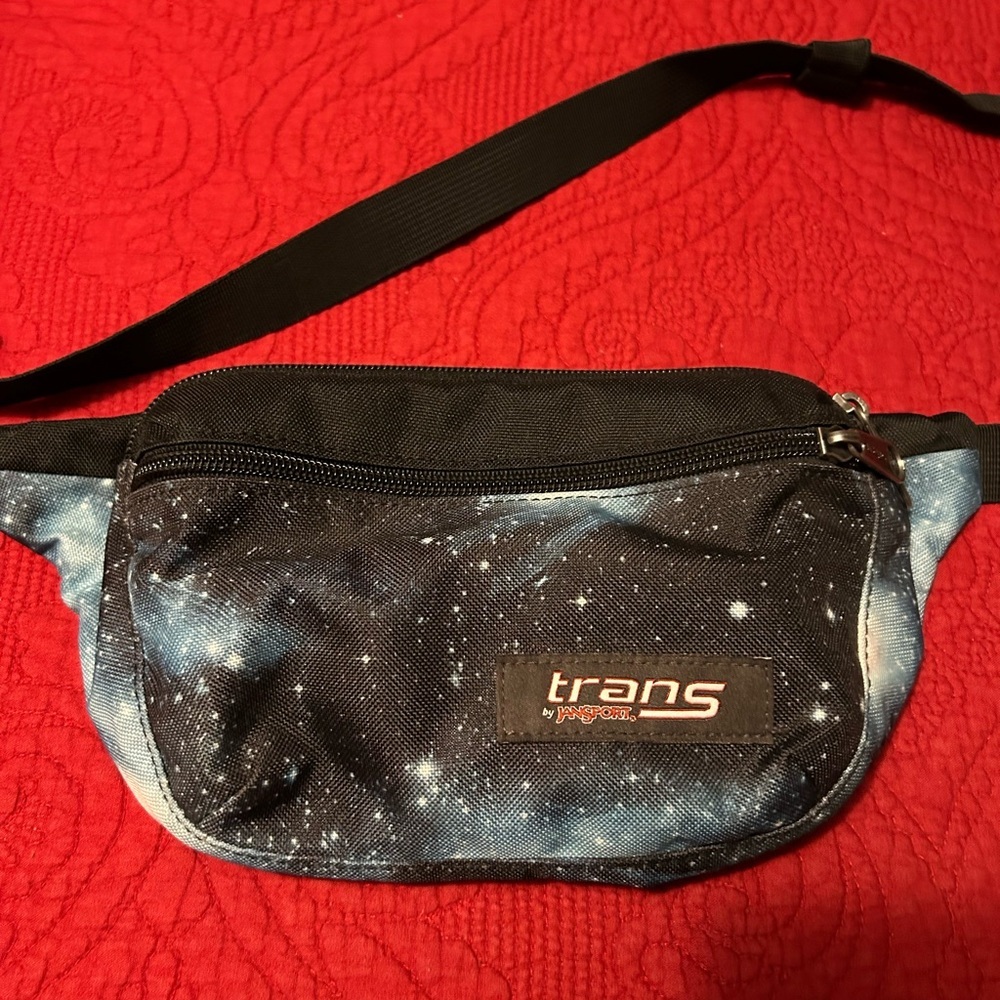 Jansport Trans Black and Blue Starry Belt Bag
